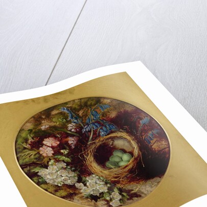A Still Life with Bird's Nest, Blossom and Bluebells by Henry Stanier