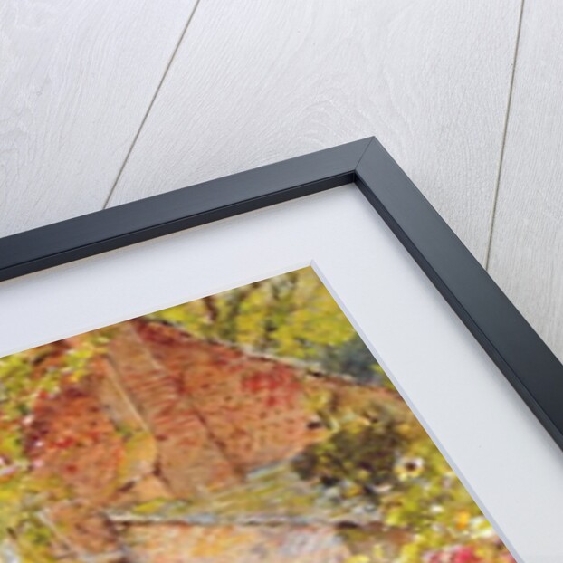 Cottages - a row of cottages with a figure and other children playing by William Stephen Coleman