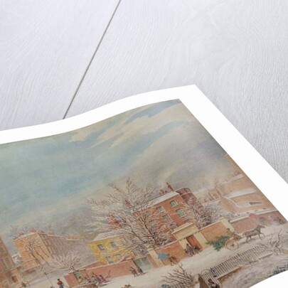 Marylebone Road at the Junction with Lisson Grove and Stingo Lane Showing the Philological School in Winter, 1849 by T. Paul Fisher