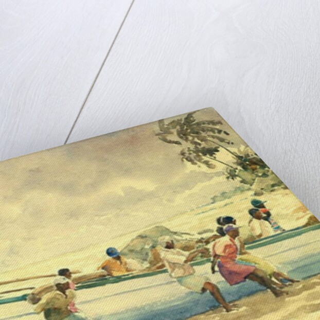 756 Launching the netboat by Clive Wilson