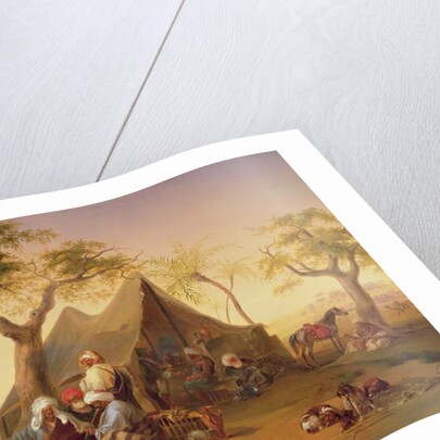 Sheiks drinking Coffee in Front of a Tent, 1842 by Joseph Heicke