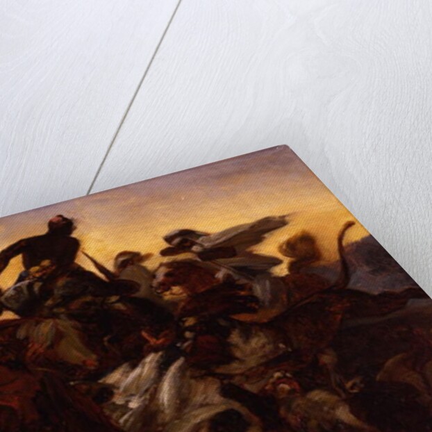 Sketch for 'The Lion Hunt', c.1836 by Emile Jean Horace Vernet