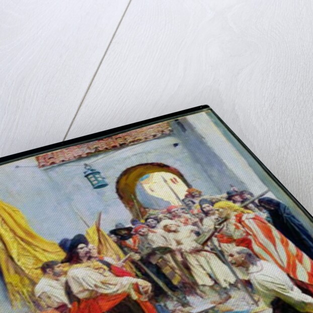 Extorting tribute from the citizens, or The sack of Carthagena by Howard Pyle