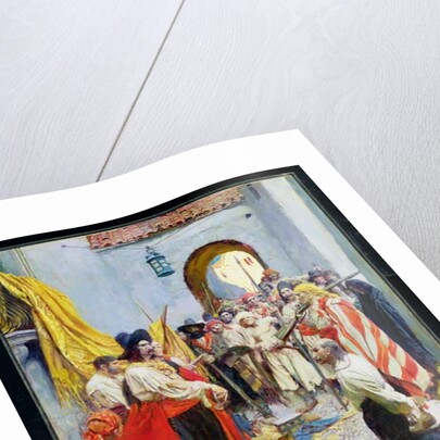 Extorting tribute from the citizens, or The sack of Carthagena by Howard Pyle