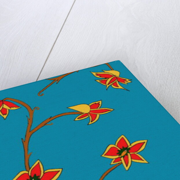 Blue Background Flowers by Daisy de Villeneuve