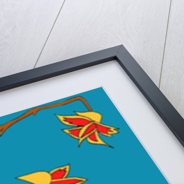 Blue Background Flowers by Daisy de Villeneuve