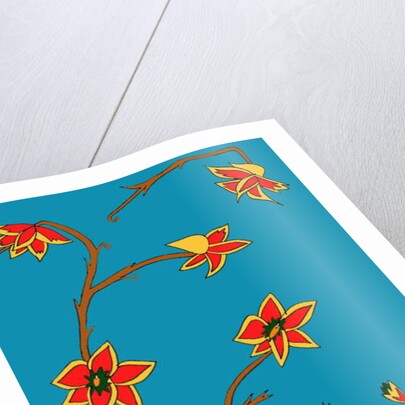 Blue Background Flowers by Daisy de Villeneuve