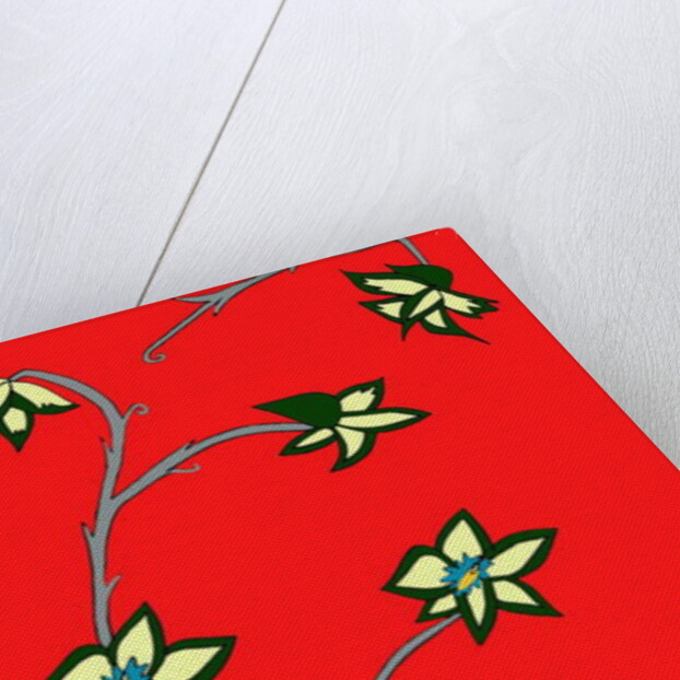 Red Background Flowers by Daisy de Villeneuve