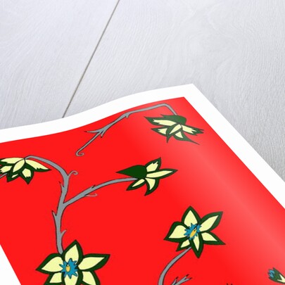 Red Background Flowers by Daisy de Villeneuve