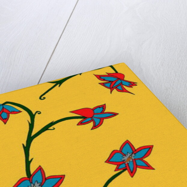 Yellow Background Flowers by Daisy de Villeneuve