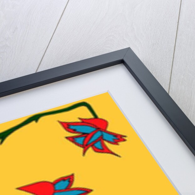 Yellow Background Flowers by Daisy de Villeneuve