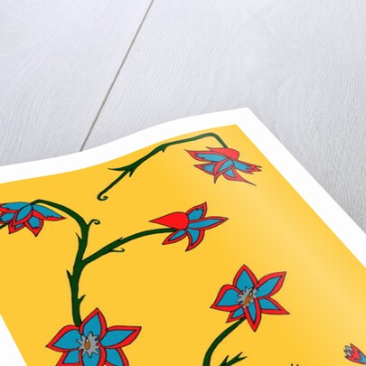 Yellow Background Flowers by Daisy de Villeneuve