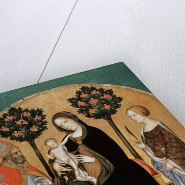 Madonna with Child and Saint Catherine, Saint Nicolas and Donor by Gentile da Fabriano