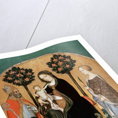 Madonna with Child and Saint Catherine, Saint Nicolas and Donor by Gentile da Fabriano