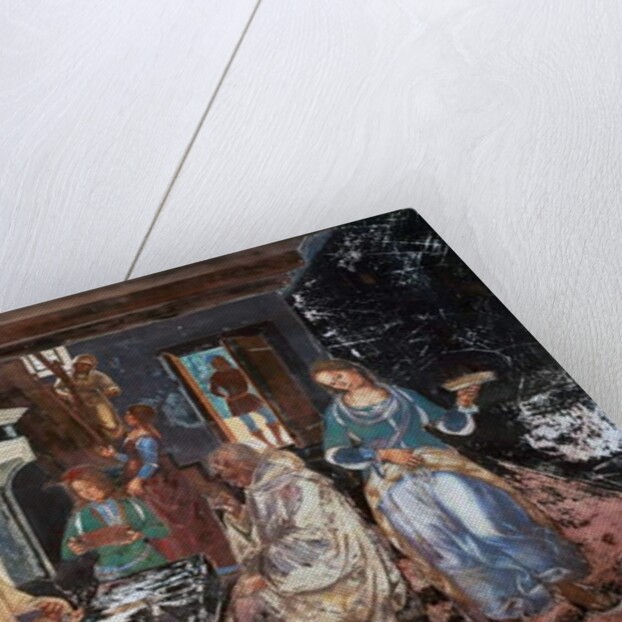 Benedict tells the monks where and when they ate while they were outside the Monastery by Luca Signorelli