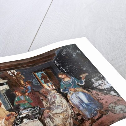 Benedict tells the monks where and when they ate while they were outside the Monastery by Luca Signorelli