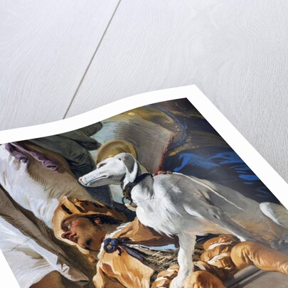 Dwarf and dog, detail from the Judgment of Solomon, 1726-1729 by Giovanni Battista (1696-1770) Tiepolo