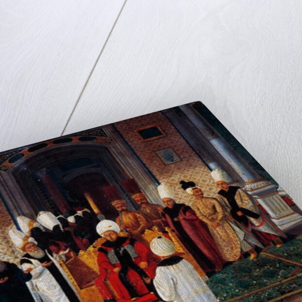 Suleiman III receiving dignitaries under canopy of Gate of Felicity in Topkapi by Konstantin Kapidagli