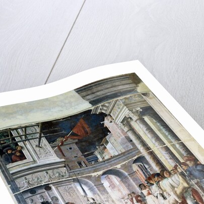 Transportation of Saint Christopher beheaded body by Andrea Mantegna