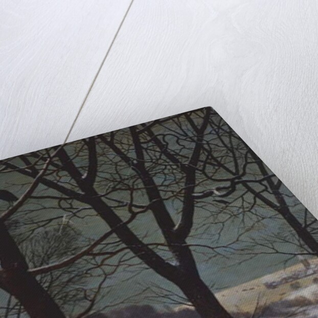 Hunters in snow, 1565, detail by Pieter the Elder Bruegel