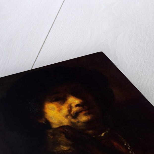 Self portrait in a fur coat with gold chain and earring, 1655 by Rembrandt Harmensz. van Rijn