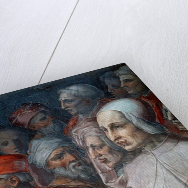 Marsilio Ficino flanked by Paolo del Pozzo Toscanelli, detail of Cosimo the Elder among philosophers and artists, 1556-1558 by Giorgio Vasari