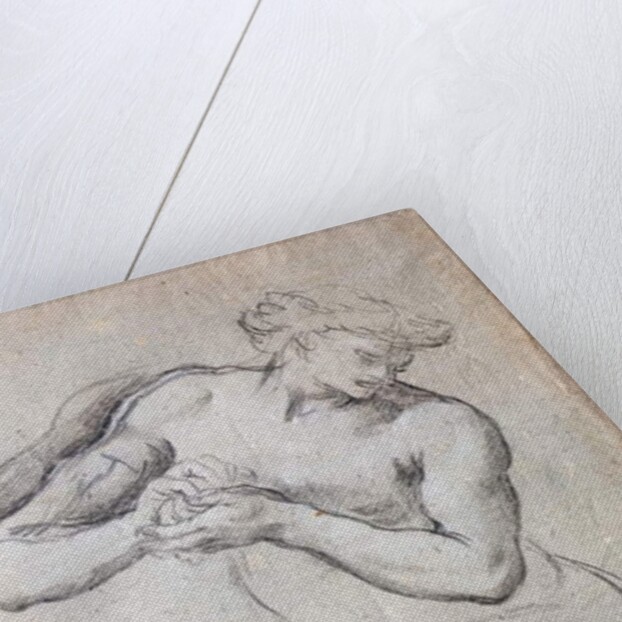 Male figure, Study for Bacchus in the Age of Silver fresco by Pietro da (1596-1669) Cortona