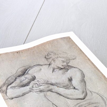 Male figure, Study for Bacchus in the Age of Silver fresco by Pietro da (1596-1669) Cortona
