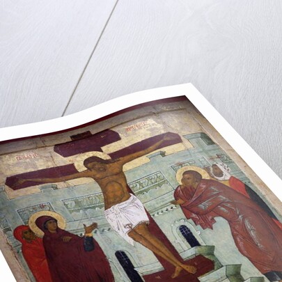 Crucifixion, icon from Novgorod by Russian School