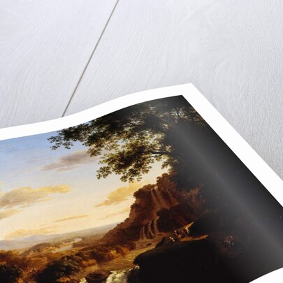 Landscape with waterfall by Antonio Marinoni