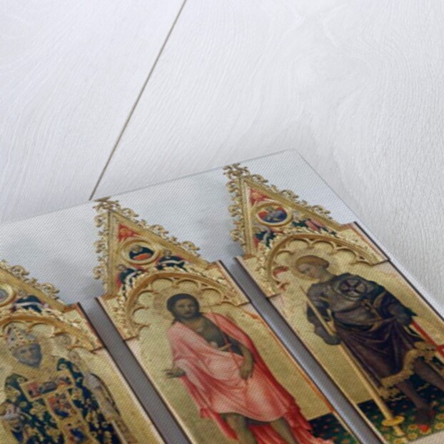 Four saints of Quaratesi Polyptych, Saint Mary Magdalene, Saint Nicholas of Bari, Saint John the Baptist, and Saint George, 1425 by Gentile da Fabriano