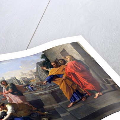 Death of Sapphira, wife of Ananias, who fell burning at St Peter's feet, c.1652 by Nicolas Poussin