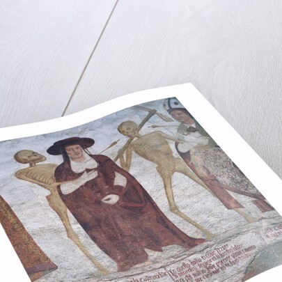 The Cardinal and Death, detail from The Dance of Death, 1539 by Simone II Baschenis