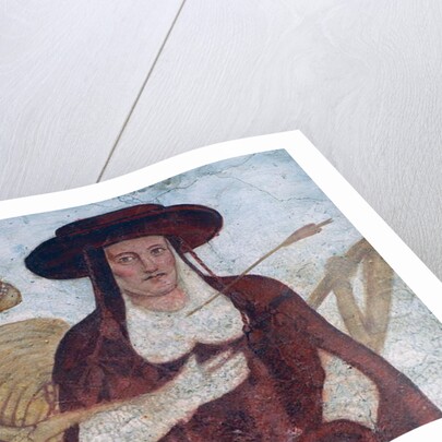 The Cardinal and Death, detail from The Dance of Death, 1539 by Simone II Baschenis