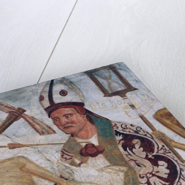 The Bishop and Death, detail from The Dance of Death, 1539 by Simone II Baschenis