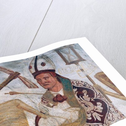 The Bishop and Death, detail from The Dance of Death, 1539 by Simone II Baschenis