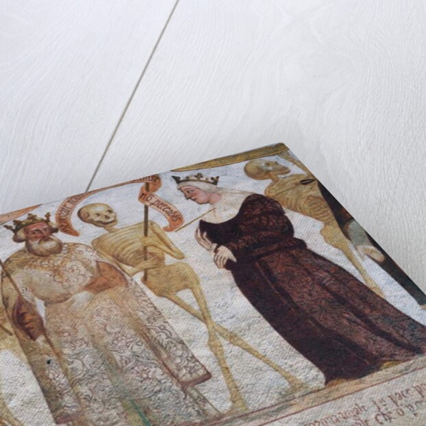 Death with the King and the Queen, detail from The Dance of Death, 1539 by Simone II Baschenis