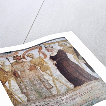 Death with the King and the Queen, detail from The Dance of Death, 1539 by Simone II Baschenis