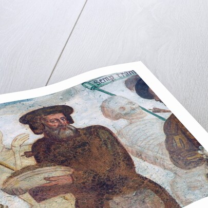 Death with the rich miser, detail from The Dance of Death, 1539 by Simone II Baschenis