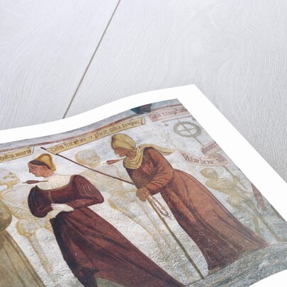 Death with the nun, the young woman and the old woman by Simone II Baschenis