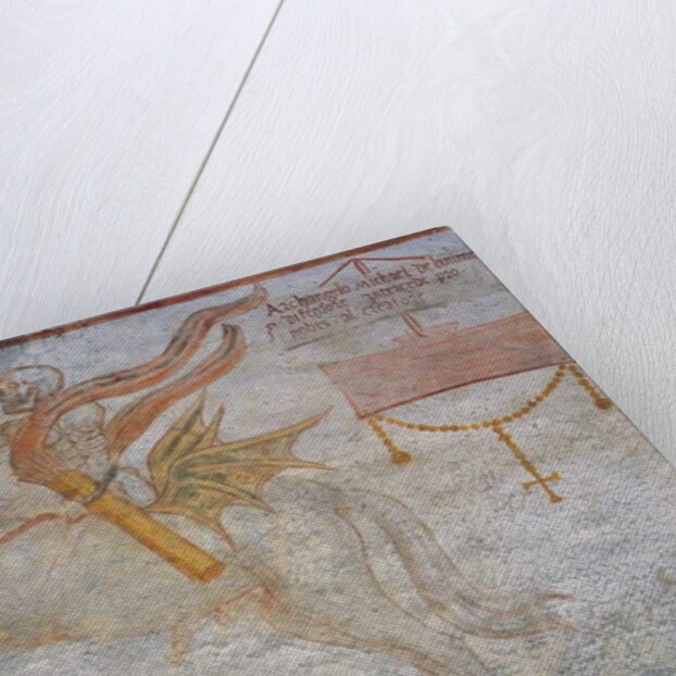 Death riding on horseback aiming arrow, 1539, detail from The Dance of Death, 1539 by Simone II Baschenis