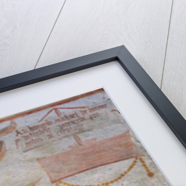 Death riding on horseback aiming arrow, 1539, detail from The Dance of Death, 1539 by Simone II Baschenis