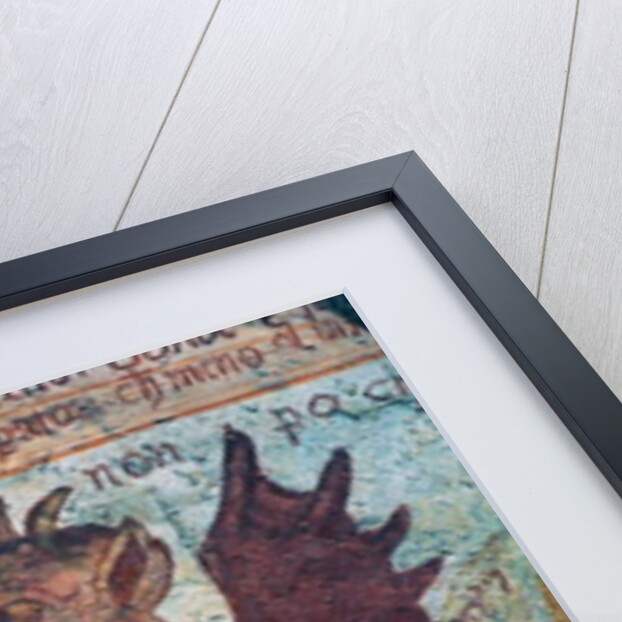 The Archangel Michael and the devil with the book of the seven deadly sins by Simone II Baschenis