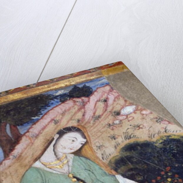 Female figure with glass and bottle, 1647 by Persian School