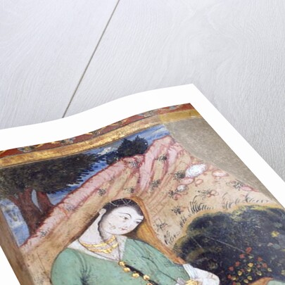 Female figure with glass and bottle, 1647 by Persian School