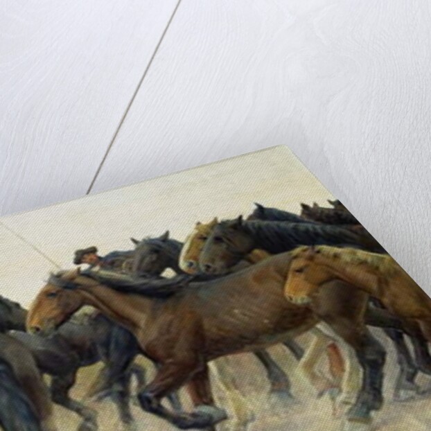 Horses on the Pisan plain by Luigi Gioli