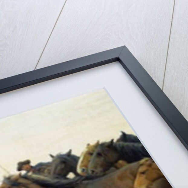 Horses on the Pisan plain by Luigi Gioli