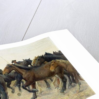 Horses on the Pisan plain by Luigi Gioli