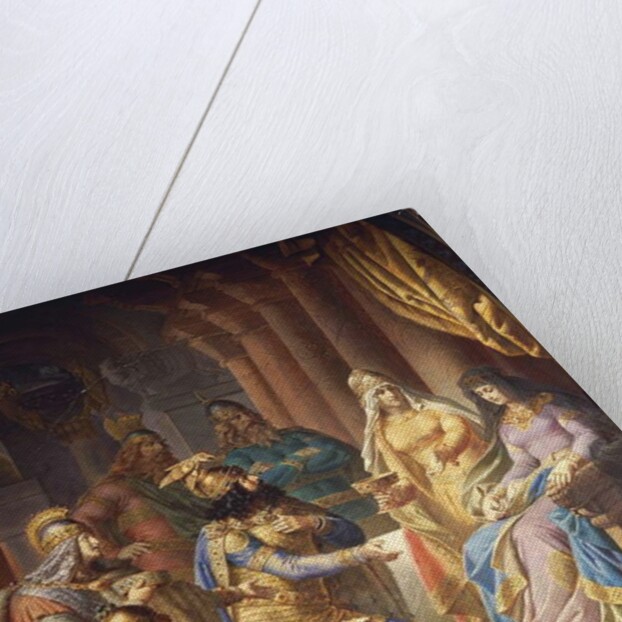 Gudrun consents to marry Attila, King of the Huns by Wilhelm Hauschild