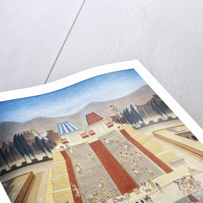 Reconstruction of consecration ceremony of the Templo Mayor in the main square of Tenochtitlan by School Mexican